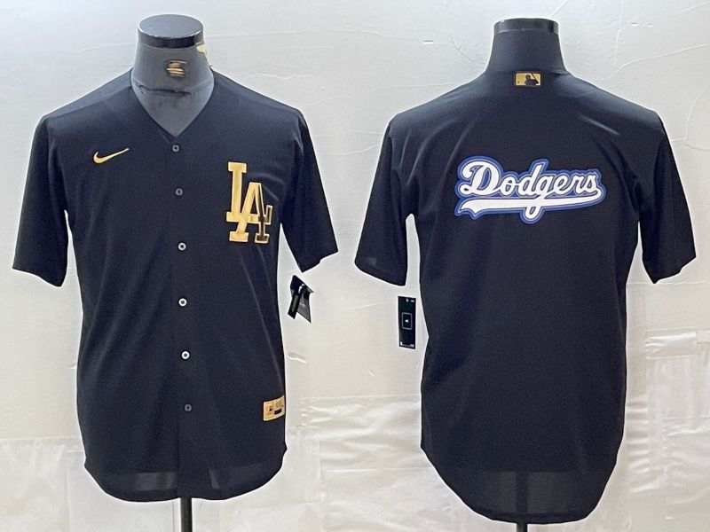 Men Los Angeles Dodgers Blank Black gold 4 th generation Nike 2024 MLB Jersey style 7